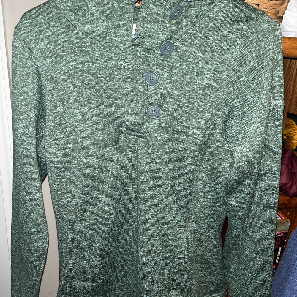 Columbia Green Turtleneck Sweater Soft Knit